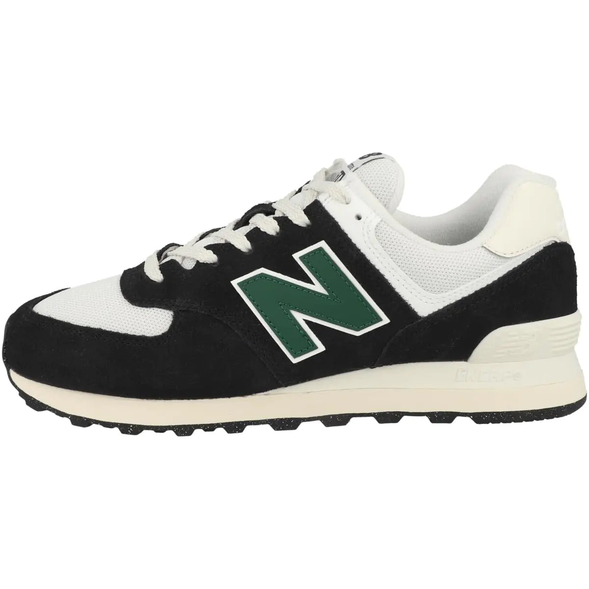 New Balance Unisex 574 V2 Varsity Suede Sneaker Black/White/Marsh Green 4.5 US Men