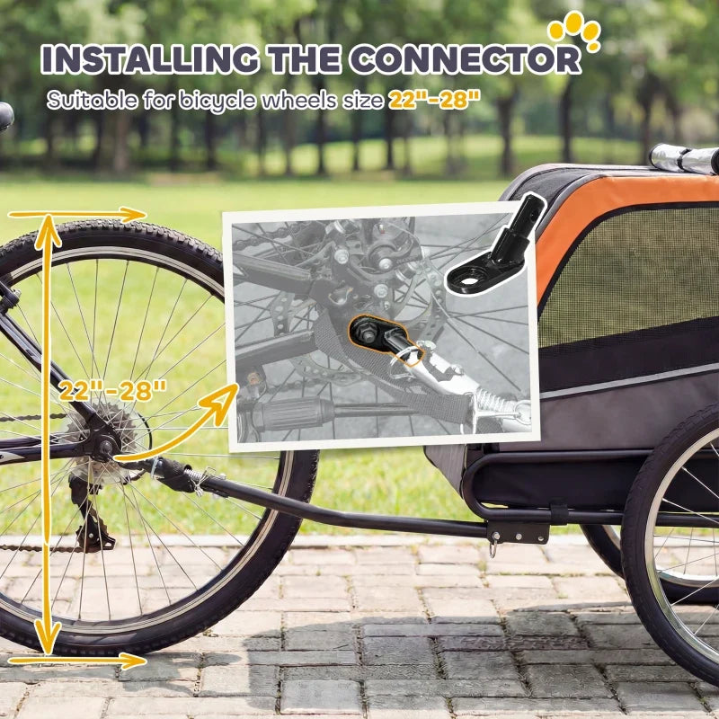Dog Bike Trailer, Pet Cart Bicycle Carrier with 20" Air Tires, Quick-Release Wheels, Reflectors, Flag