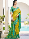 Shree Shyam Fashion Pochampalli Silk Mustrad Yellow Saree