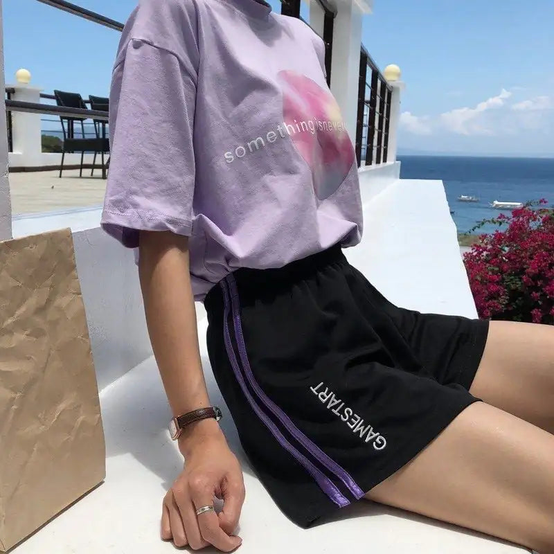 Plus Size High Waist Casual Wide Leg Shorts