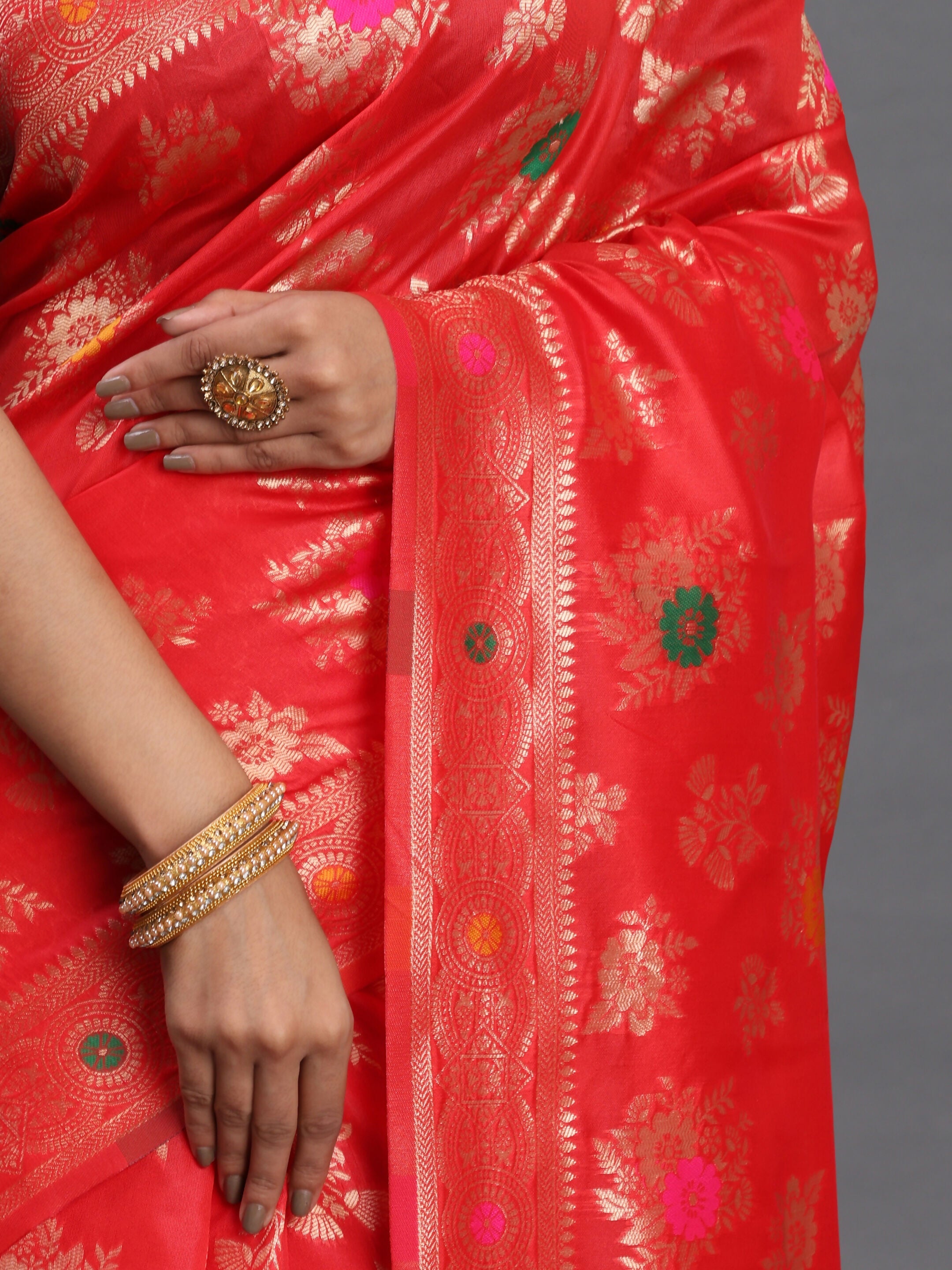 Shree Shyam Fashion Banarasi Silk Red Saree