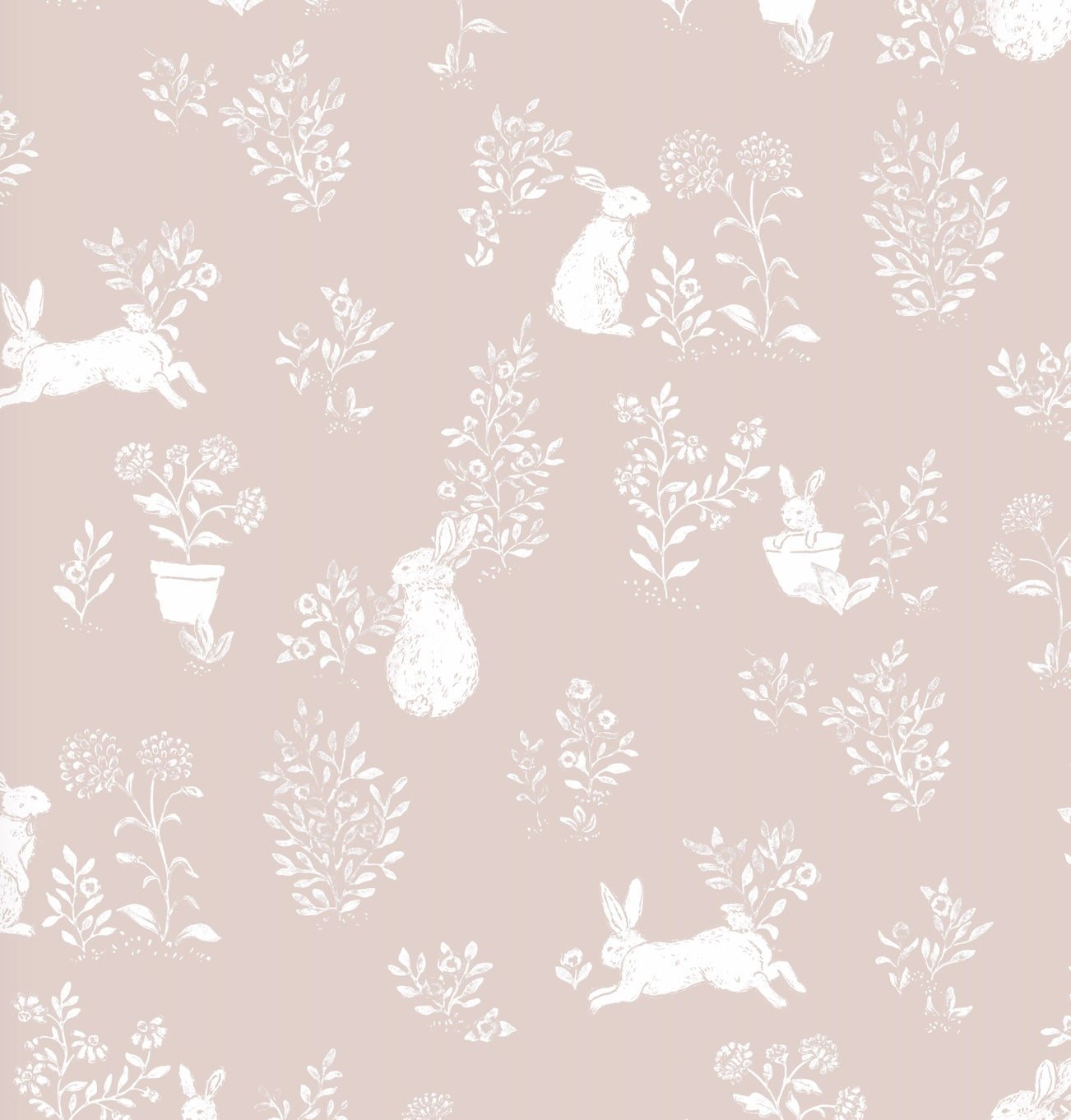 Aven Removable Wallpaper in Dusty-Rose and Cream Cottagecore