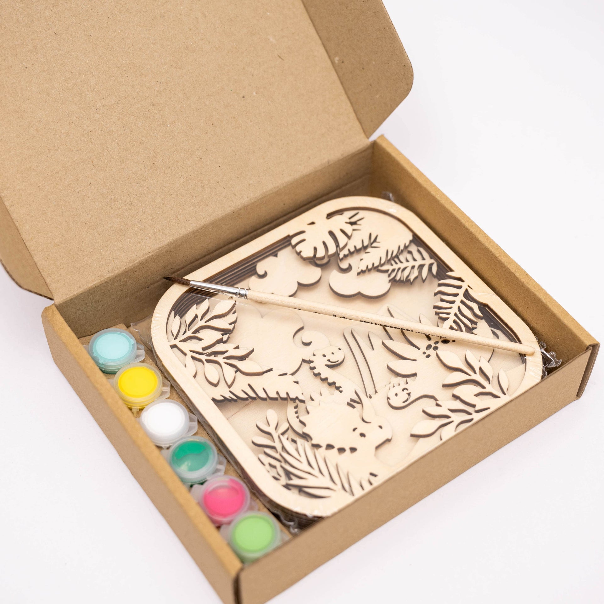 3D DIY Wooden Dinosaur Puzzle Painting Kit for Kids