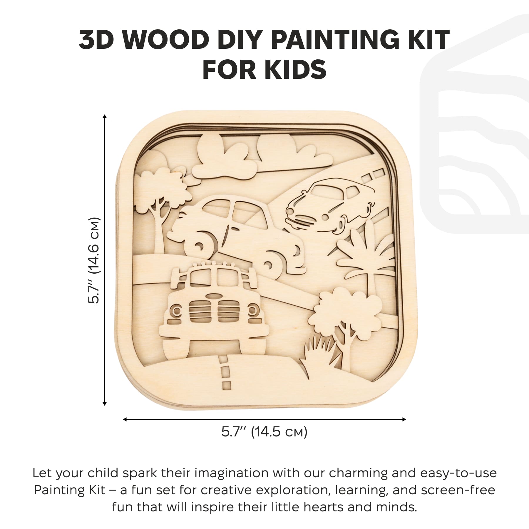 3D DIY Wood Painting Kit for Kids – Car Race Craft Activity
