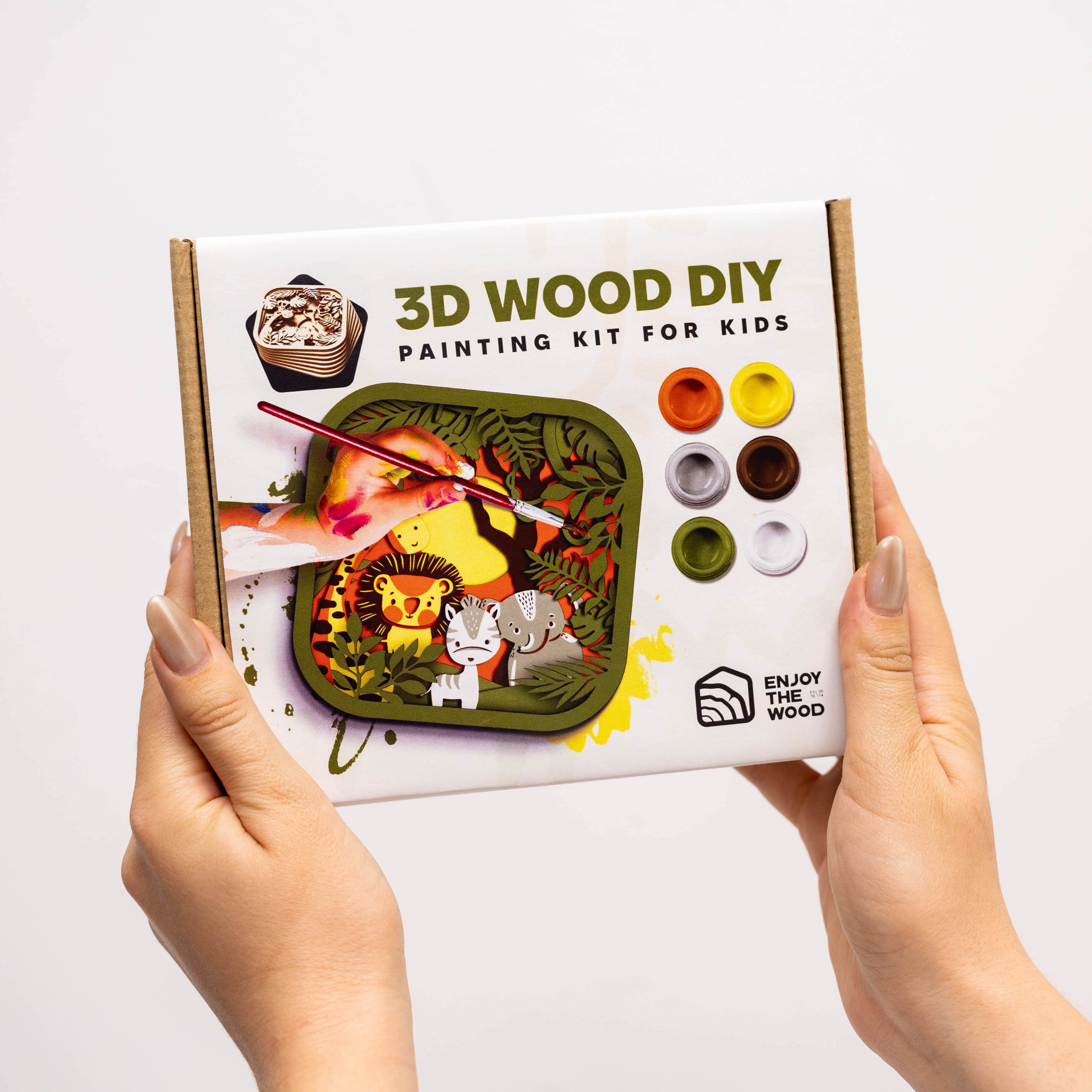 3D DIY Wooden Safari Painting Kit for Kids Educational Art Set