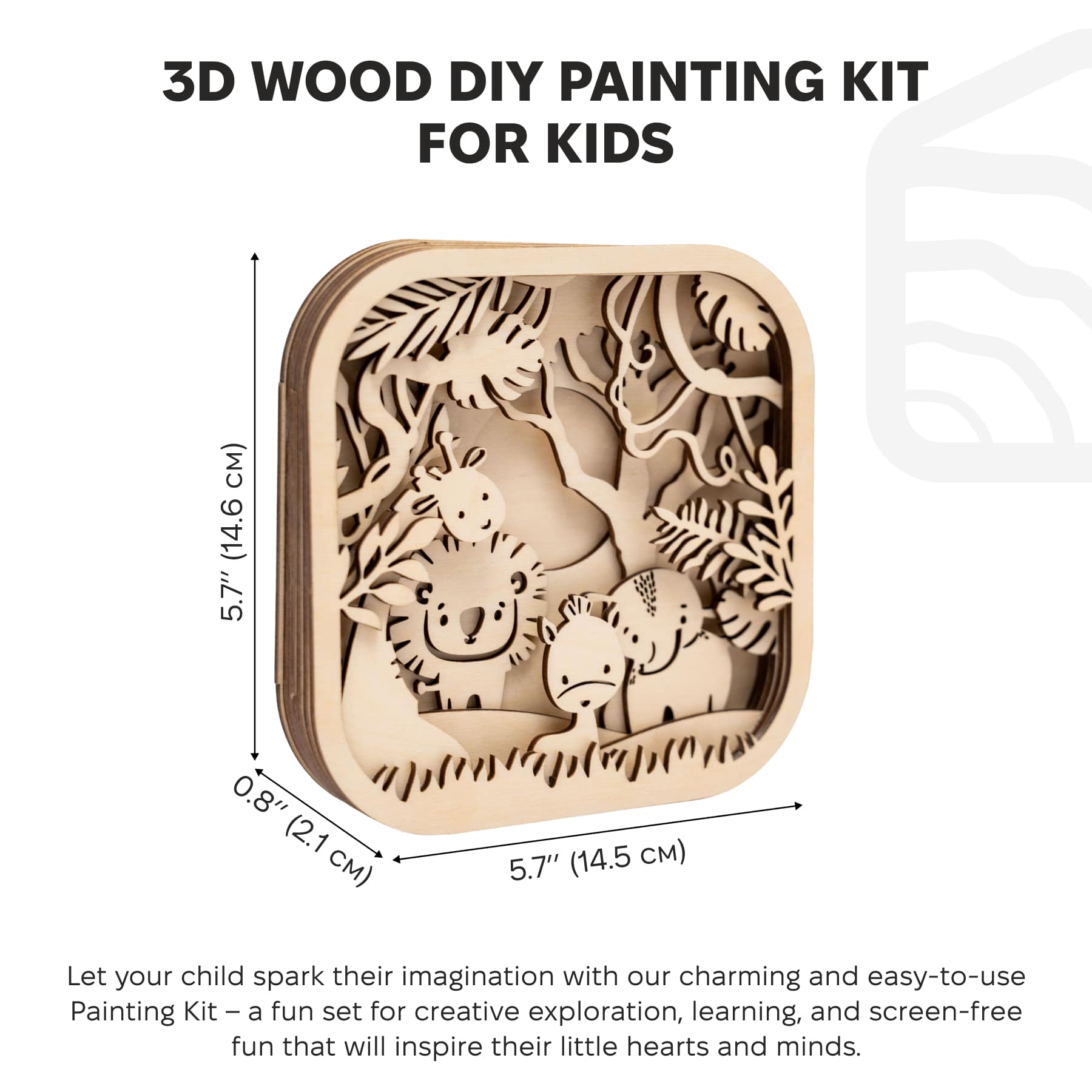 3D DIY Wooden Safari Painting Kit for Kids Educational Art Set