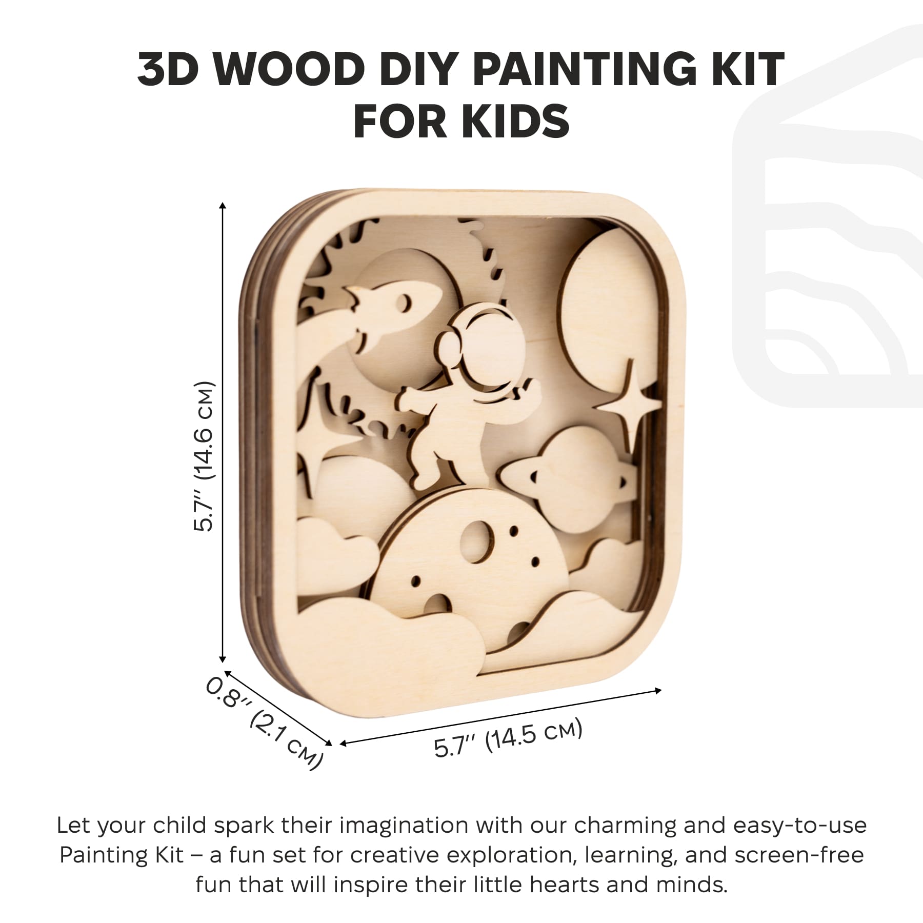 3D DIY Wood Painting Kit for Kids – Space