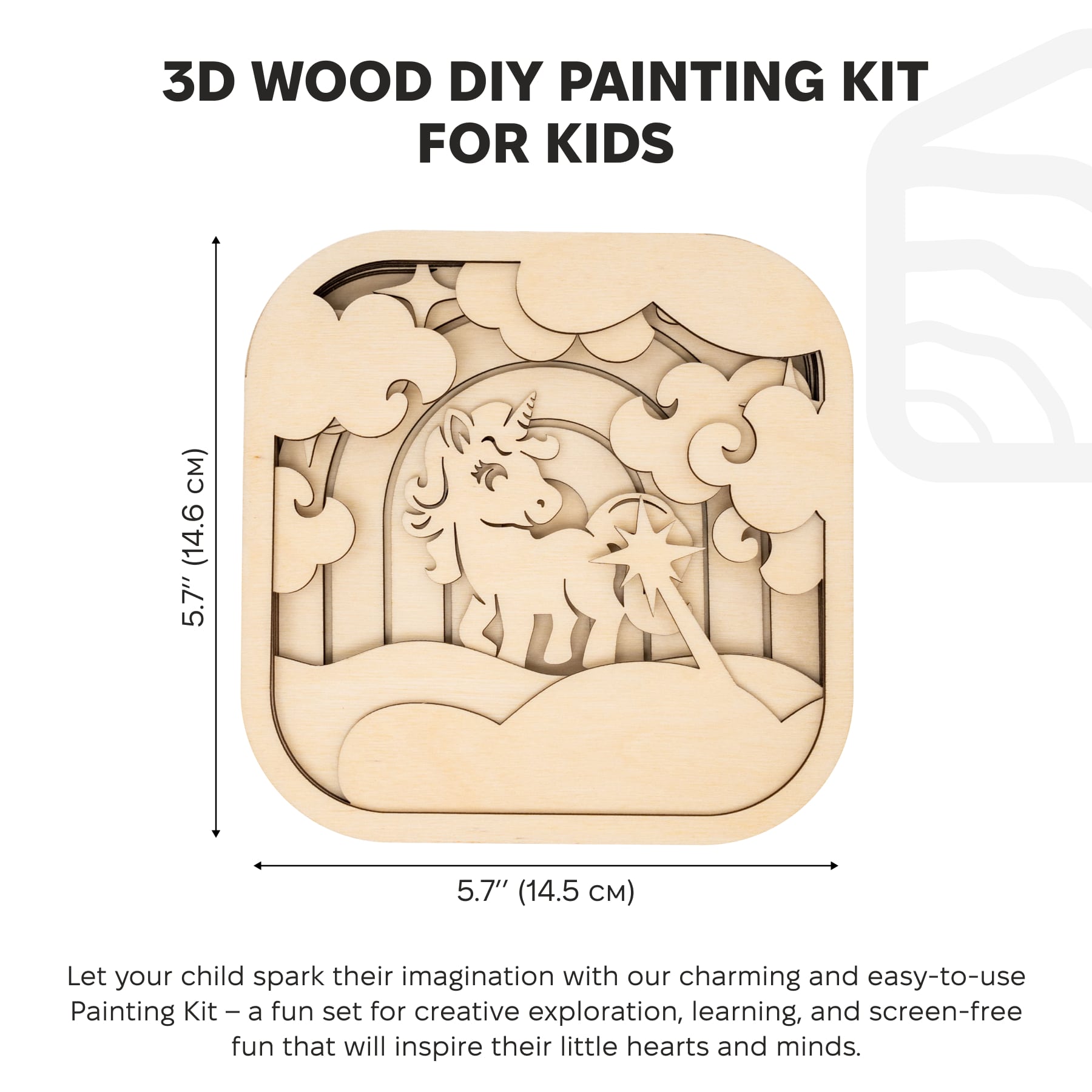 3D DIY Wood Painting Kit for Kids - Unicorn Educational Craft Set