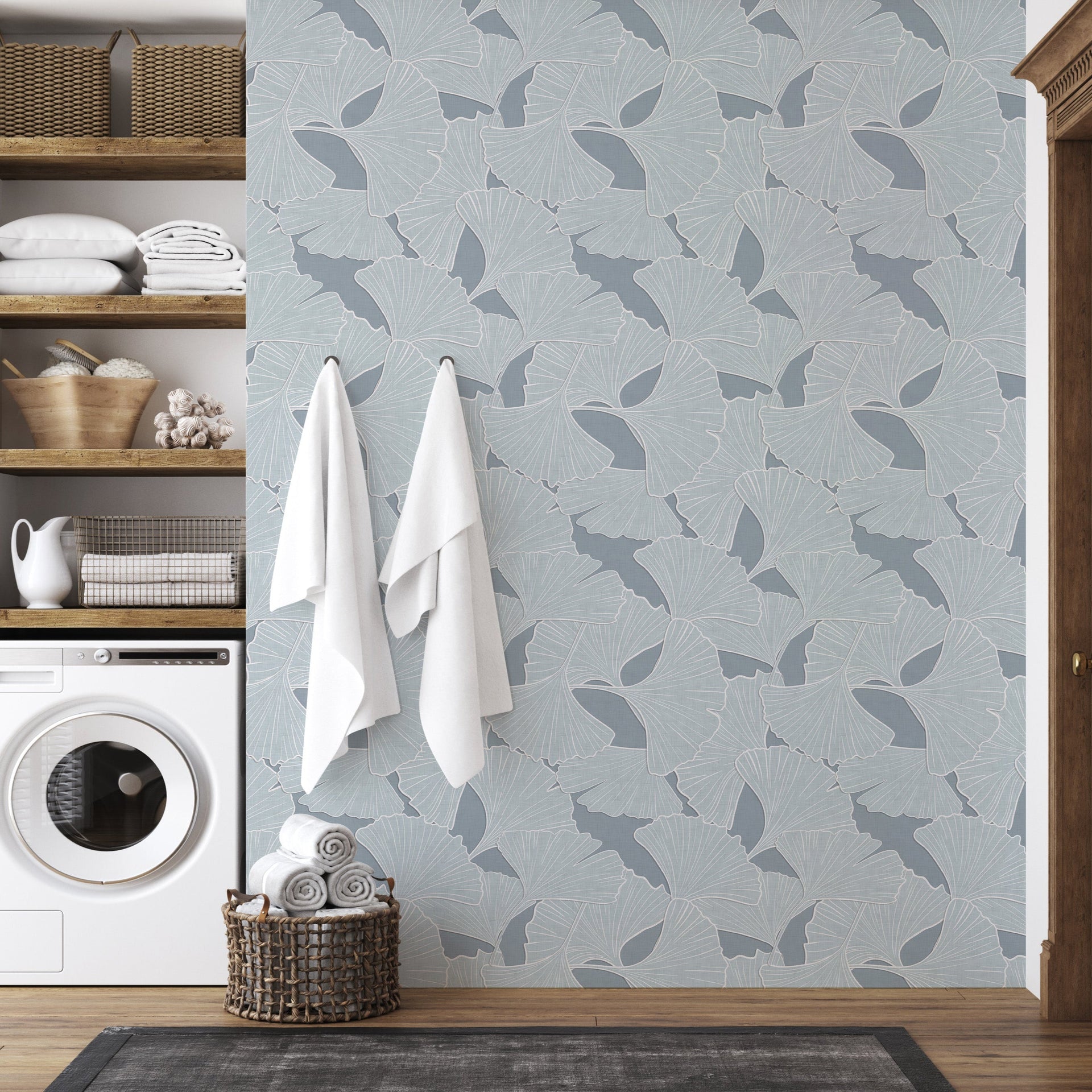 Odin Floral Wallpaper in Sage-Green and Cream