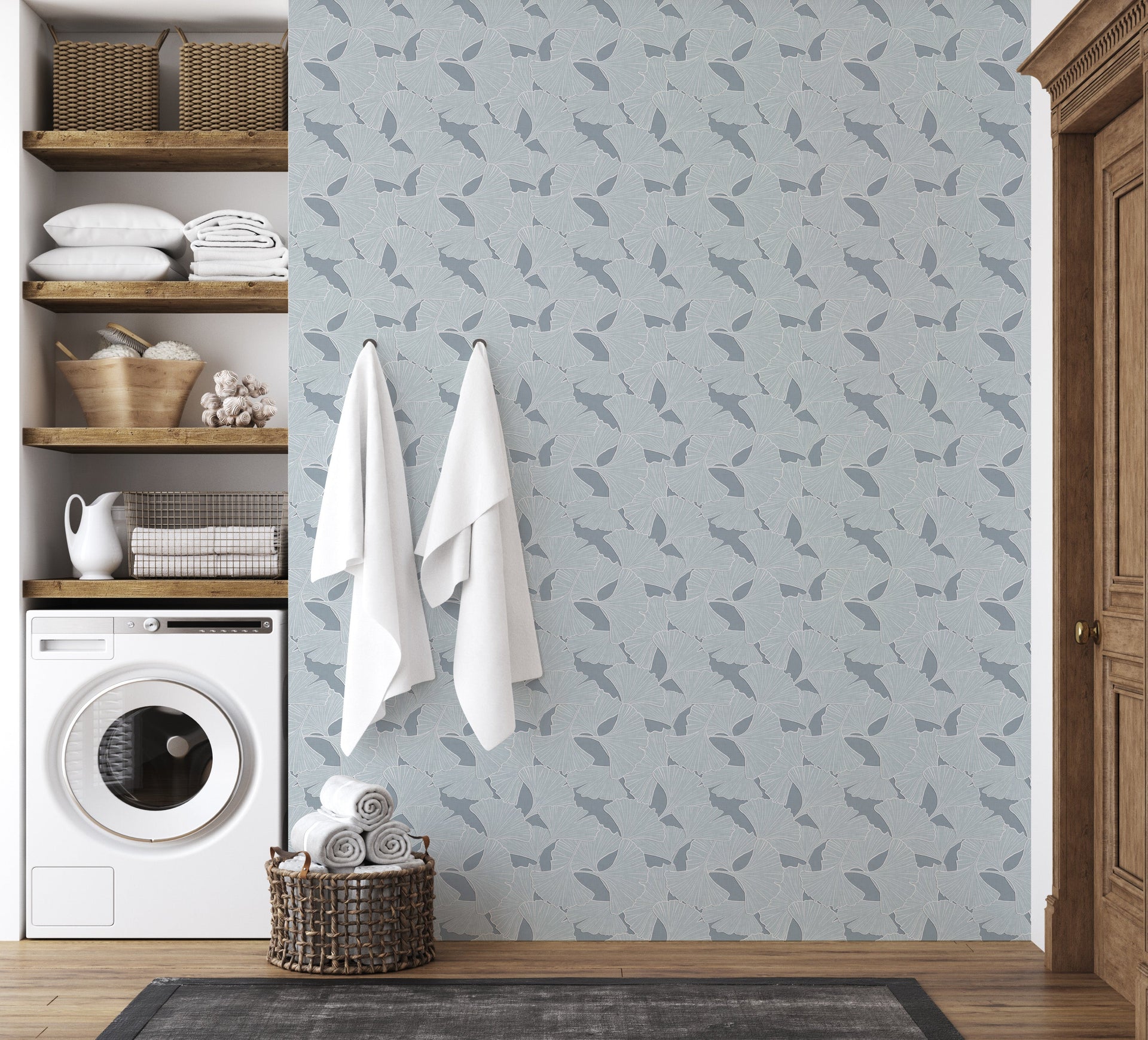 Odin Floral Wallpaper in Sage-Green and Cream