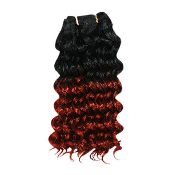 Collection of wigs and hairpieces in black, red, and ombré deep wave and jam wave styles from Pallet # 106