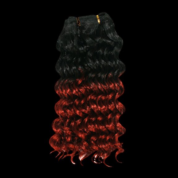 Assorted lot of high-quality Kanekalon Deep Wave hair extensions in various natural and vibrant shades.