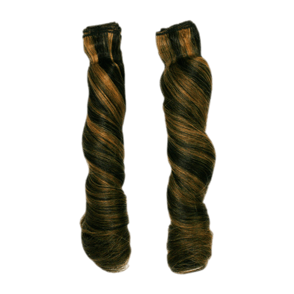 Bundles of 100% human hair in black and brown shades for extensions