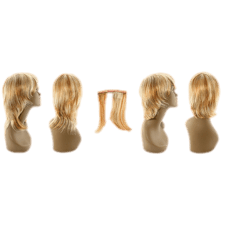 Collection of blonde, brown, and multi-tonal 100% human hair wigs
