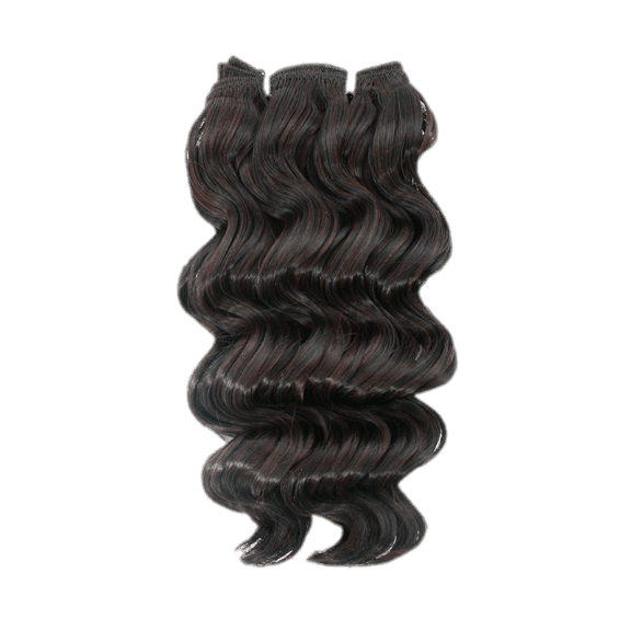 Assorted hair extensions featuring dark brown and light brown highlight tones