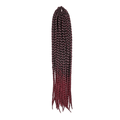 Bundles of 24-inch Kanekalon crochet master braids in dark brown and burgundy colors