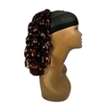 Collection of Kanekalon D.C. String hair extensions in black, brown, and burgundy highlights