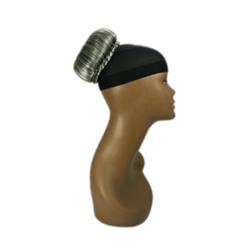 Collection of various hair bun extensions in black and natural brown shades