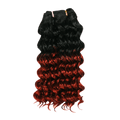 Assorted lot of Kanekalon hair extensions in various textures and colors including black, burgundy, and auburn.