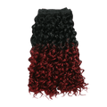 Variety of Kanekalon hair extension packs in colors ranging from off-black to neon pink and highlighted gradients.