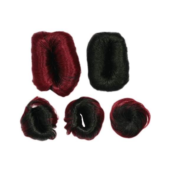 Diverse assortment of Kanekalon 27PC hair extensions in multiple colors from Pallet #222.