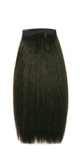 A variety of hair extensions in black, brown, red, and copper shades.