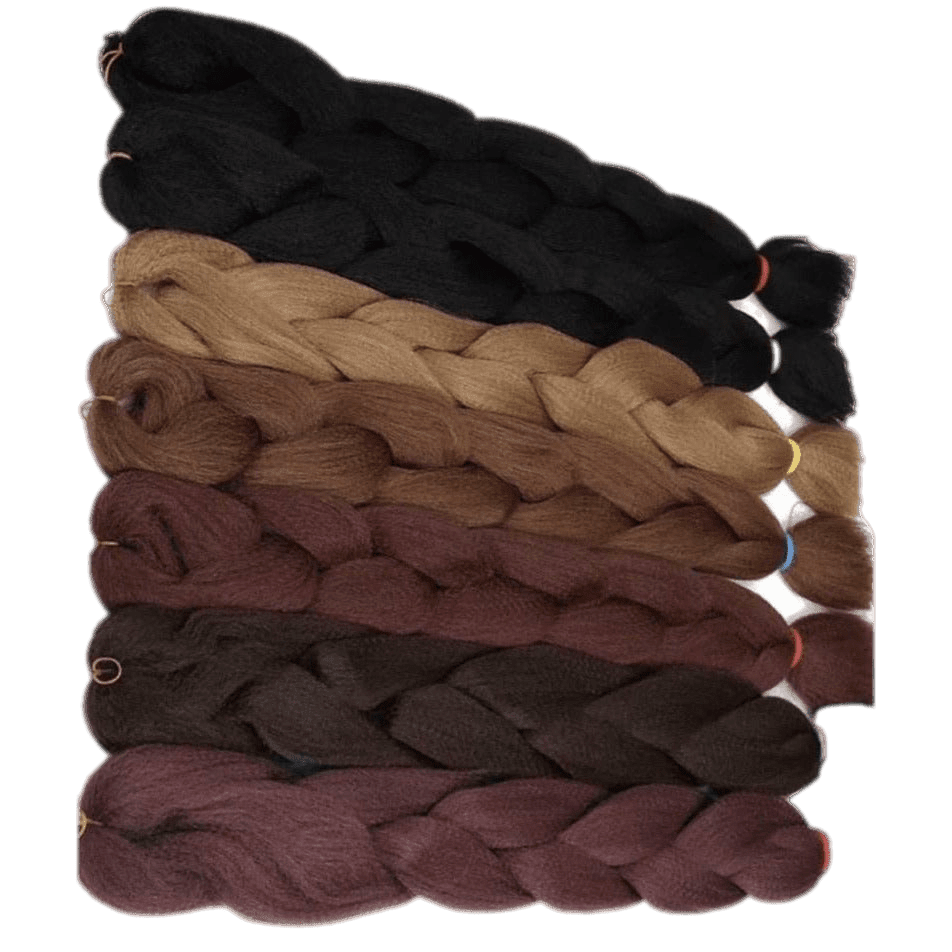84-Inch X Braid Synthetic Hair Extensions - Mixed Color Bulk Lot