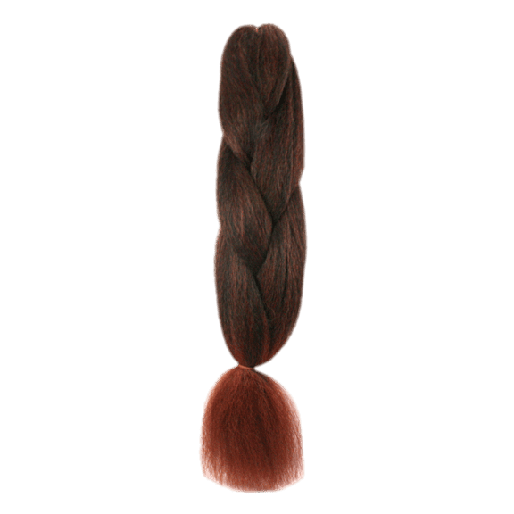 Selection of 84-inch X Braid hair extensions in black, brown, blonde, and auburn colors