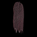 24 inch Kanekalon crochet rhythm braid hair extensions in burgundy and dark-red shades.