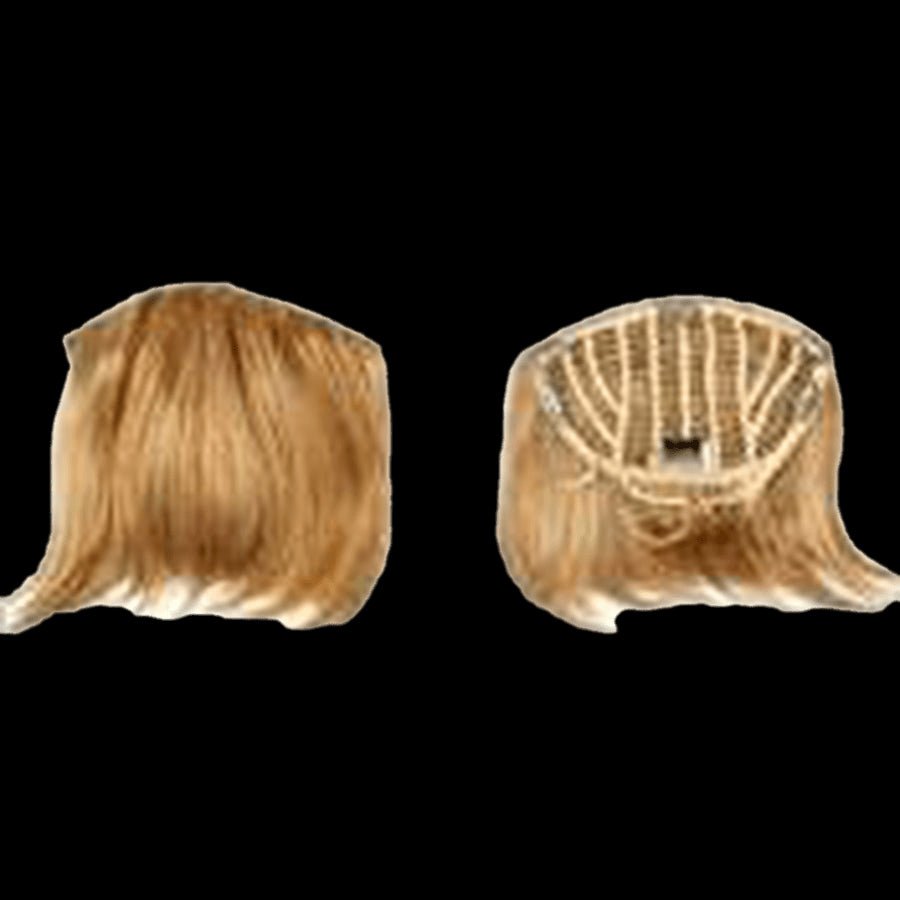 Light golden blonde pearl clip-in hair extension set with snap closure