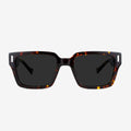 Palm Beach unisex square sunglasses in tortoiseshell with acetate and wood detailing.