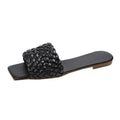 Women's Open-Toe Flat Sandals with Charm Detail Slip-On Beach Slides
