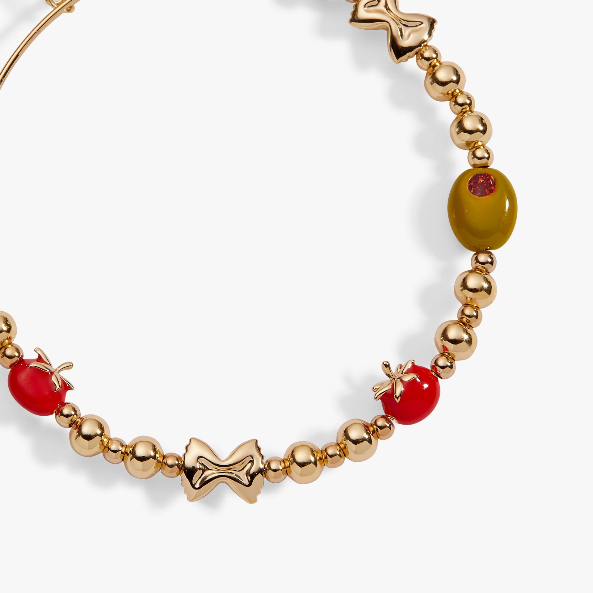 Pasta Girl Beaded Bangle with Italian Cuisine Charms