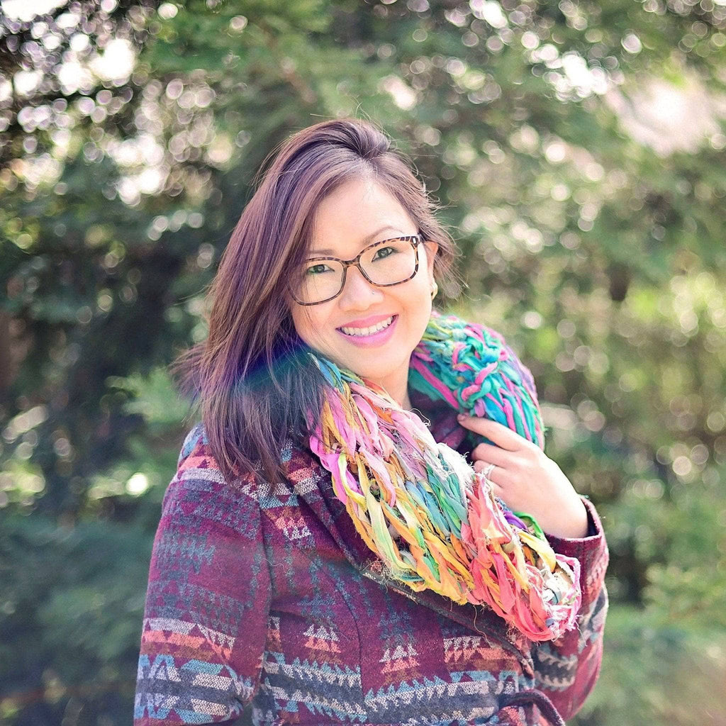 Pastel Arm Knit Chiffon Cowl Scarf DIY Crafting Pattern