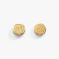 A pair of Path of Life mini stud earrings in polished stainless steel.