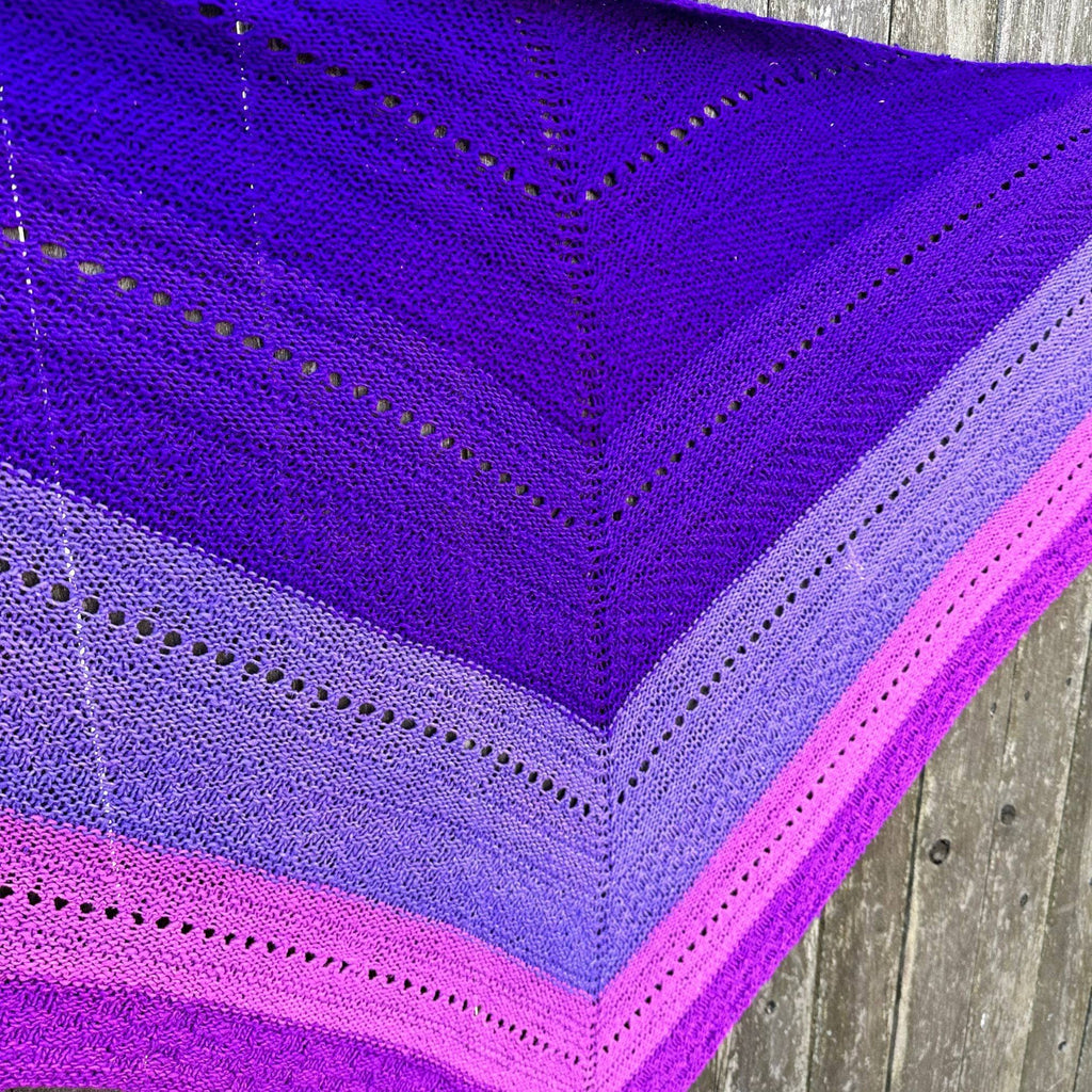 Ombre Stitch Sampler Shawl Knitting Pattern for Silk Yarn