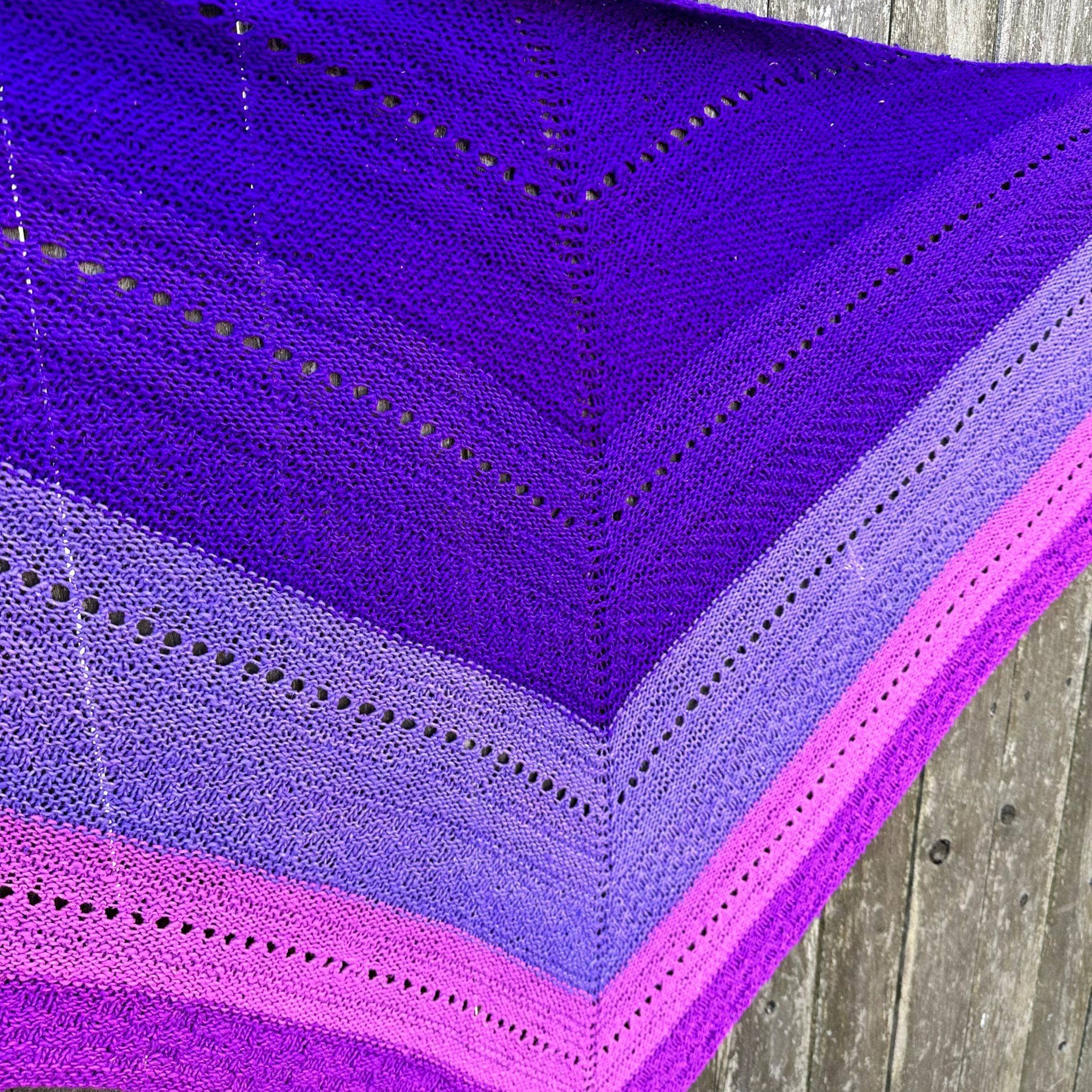 Ombre Stitch Sampler Shawl Knitting Pattern for Silk Yarn
