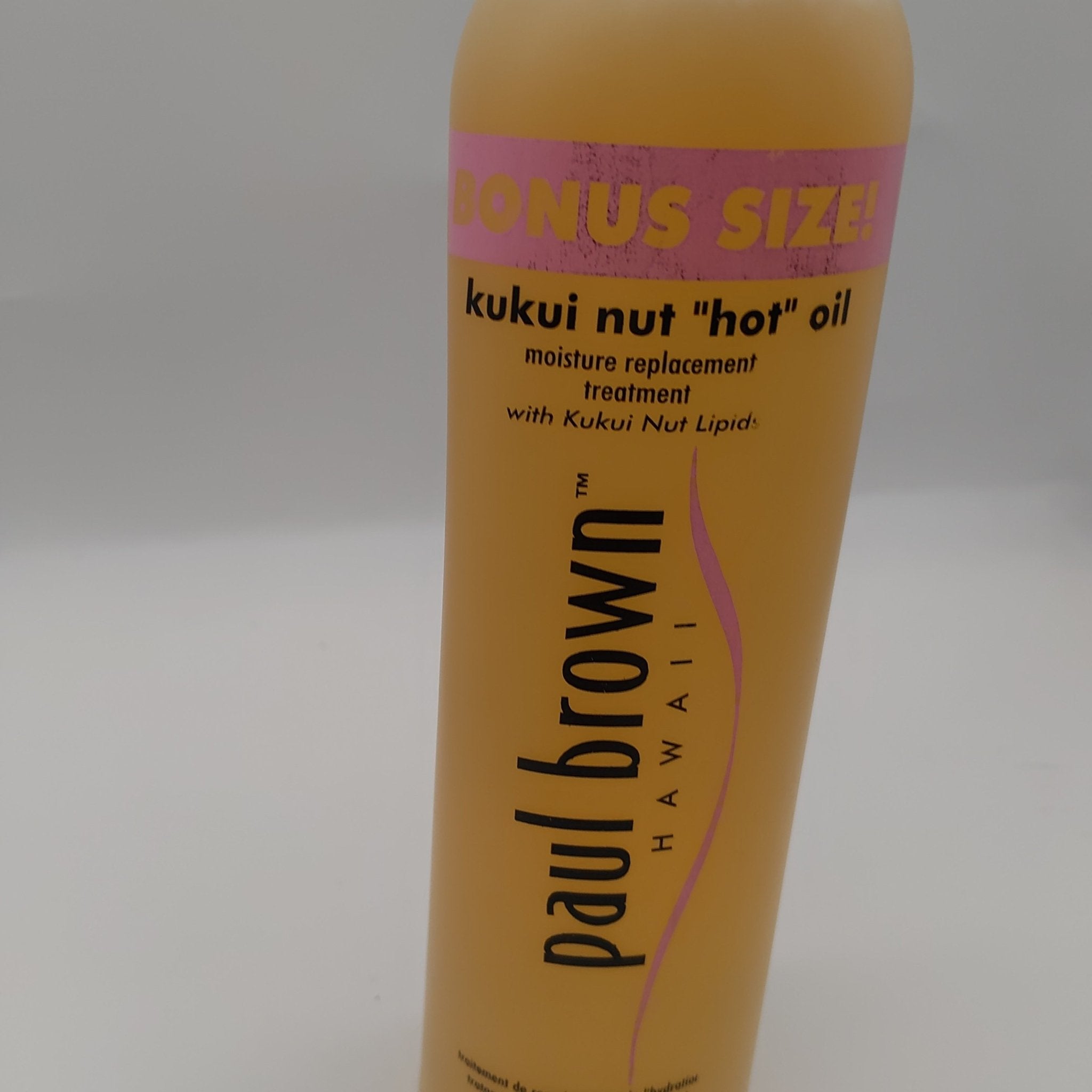 16 oz bottle of Paul Brown Hawaii Kukui Nut Hot Oil Moisture Replacement Treatment