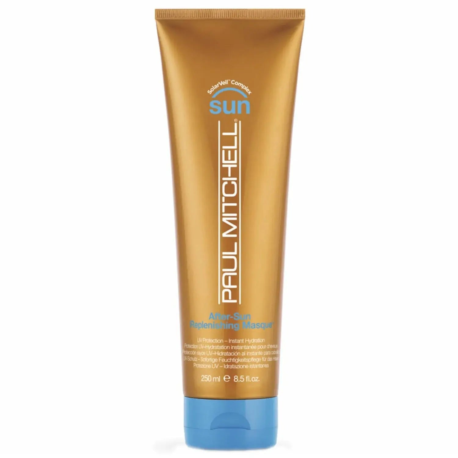 Paul Mitchell After-Sun Replenishing Masque in blue and gold packaging