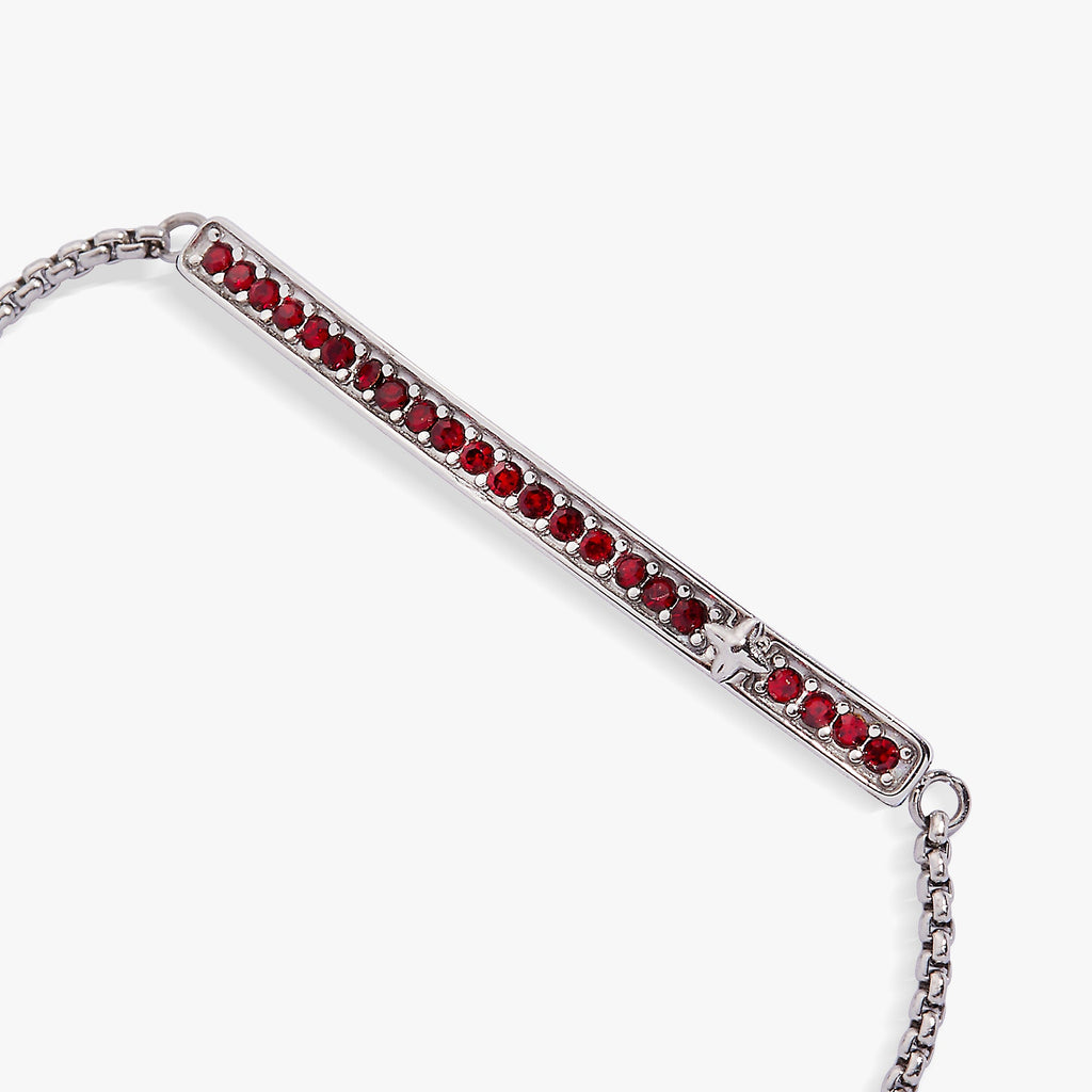 January Birthstone Pave Bolo Bracelet, Modern Minimalist Jewelry