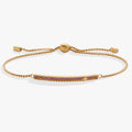 Adjustable gold bolo bracelet with a light amethyst pave birthstone for June.