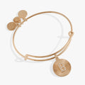 Initial B Pavé Starburst Texture Bangle in metallic finish