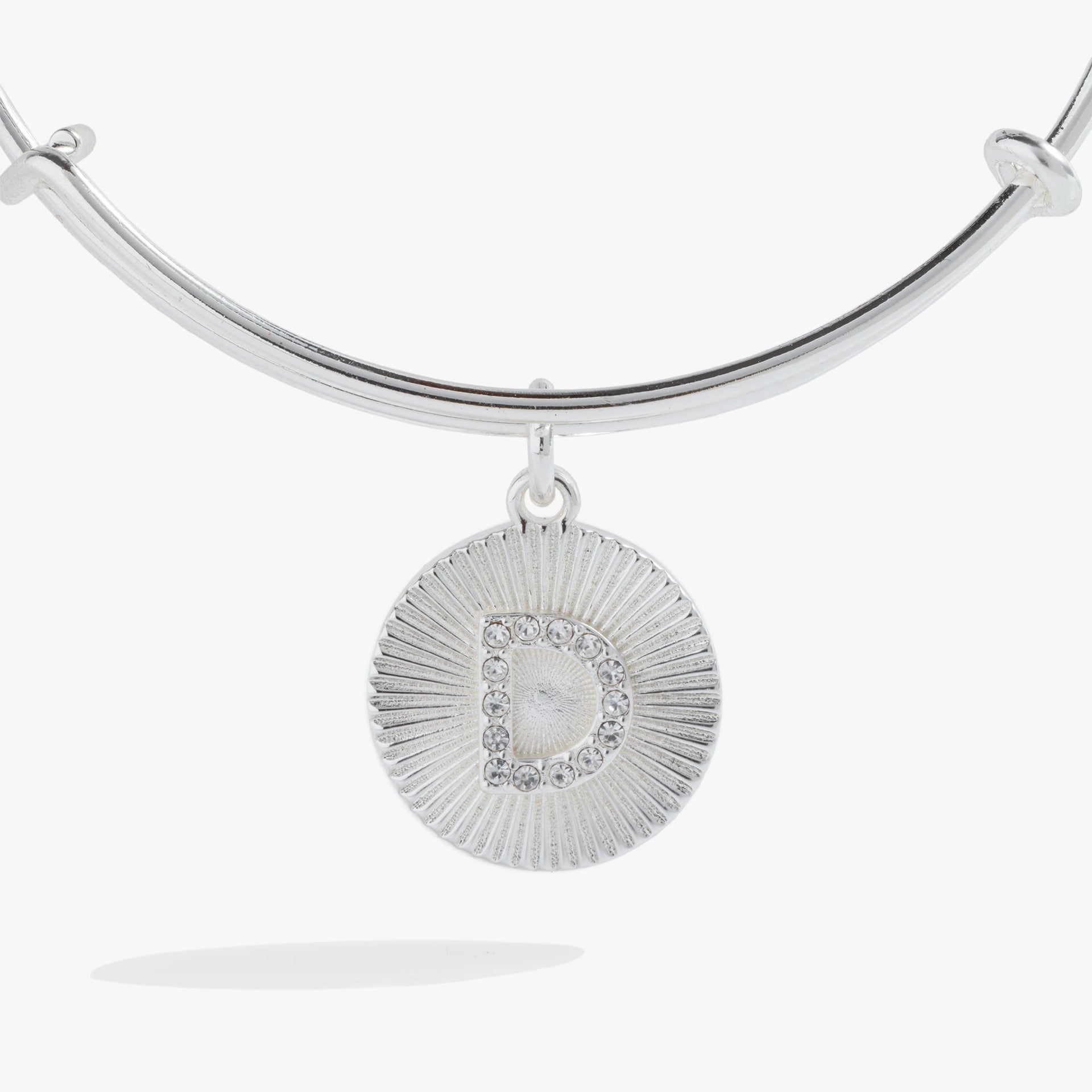 Initial D Pavé Starburst Texture Bangle Bracelet