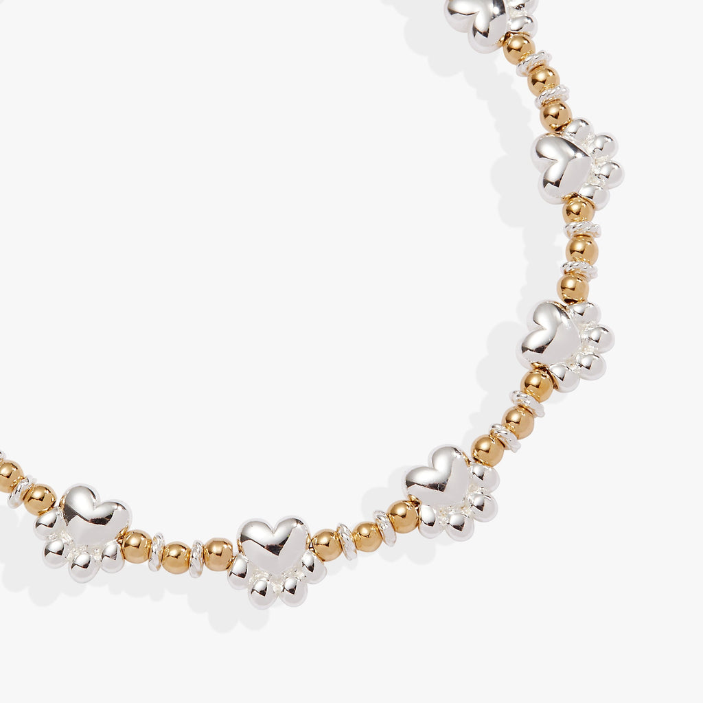 Paw Print Beaded Expandable Bangle Bracelet for Pet Lovers