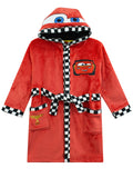 Disney Cars Boys Robe | Hooded Boys Bathrobe | Cars Boys House Robe | Lightning McQueen Clothes Red Size 2T