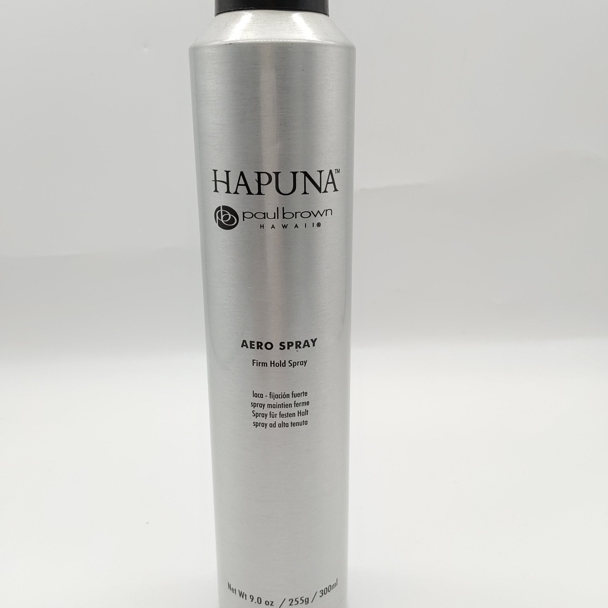 Bottle of Paul Brown Hawaii Hapuna Aero Spray 9 oz for flexible hair styling hold