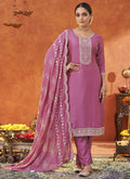Vegaa Fashion Pink Silk Blend Embroidered Designer Salwar Suit