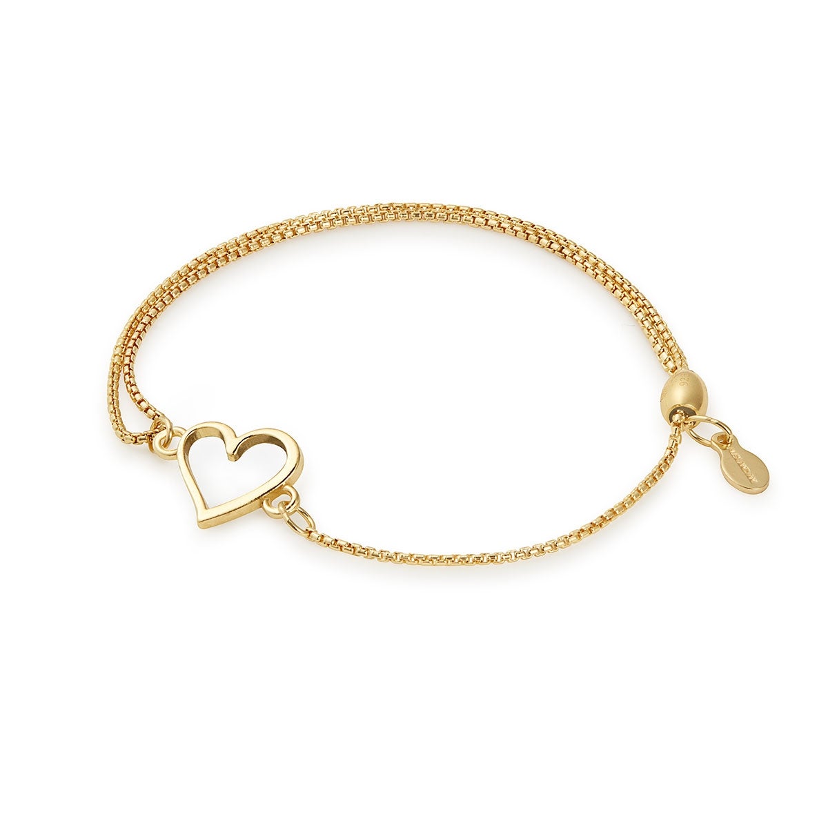 Heart charm pull chain bracelet representing love and eternal bonds