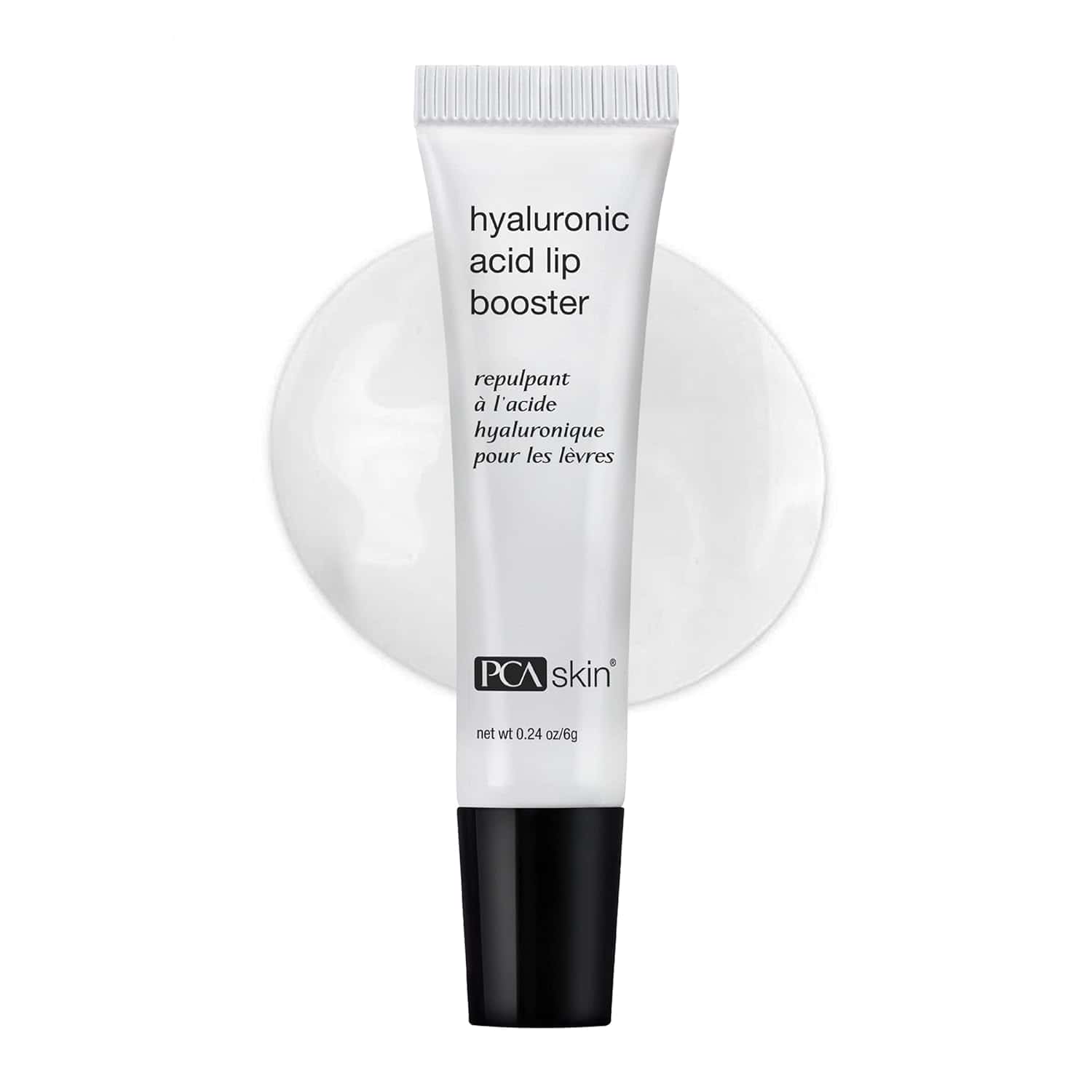 PCA Skin Hyaluronic Acid Lip Booster tube in white and black packaging.