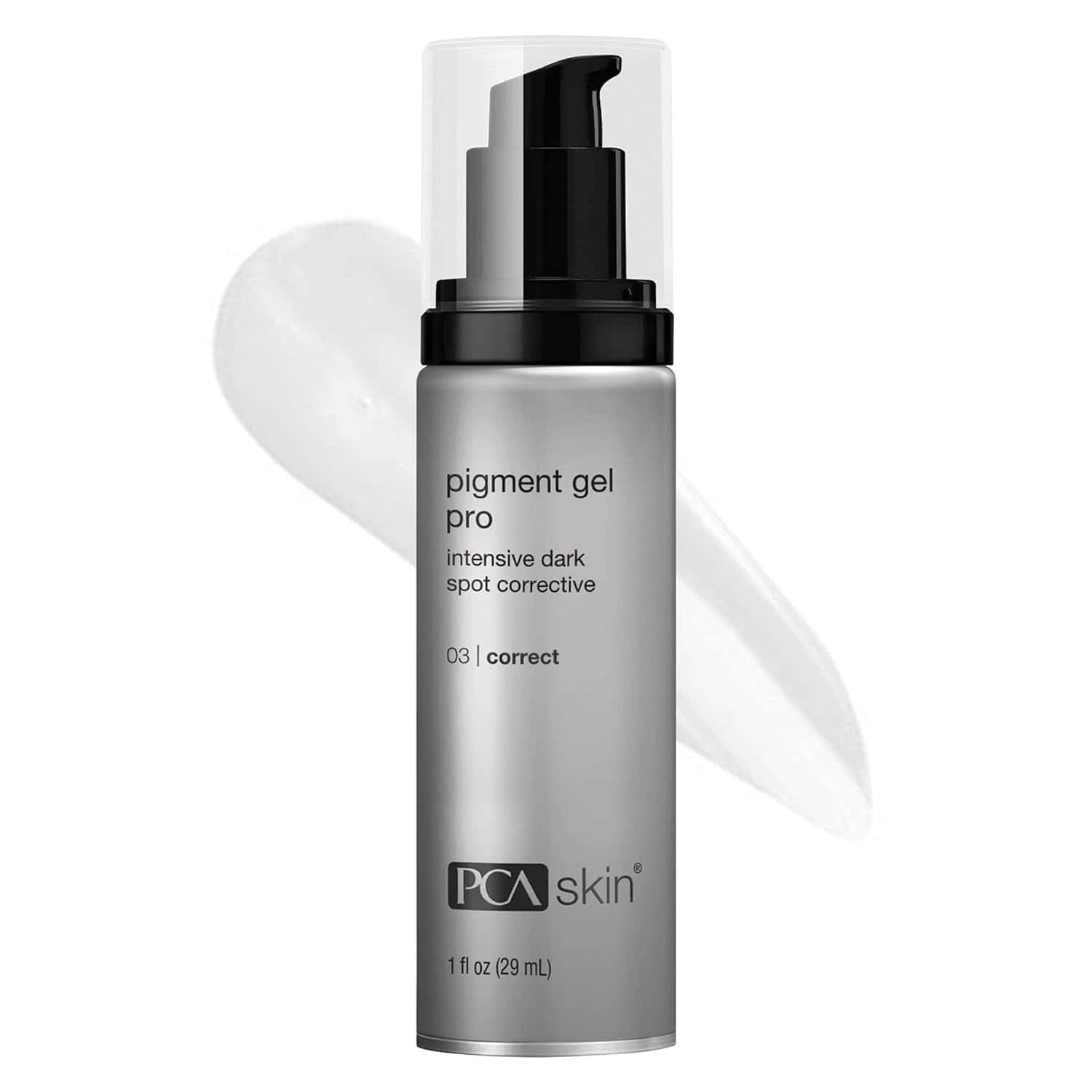 PCA Skin Pigment Gel Pro 1 oz bottle in silver and black packaging